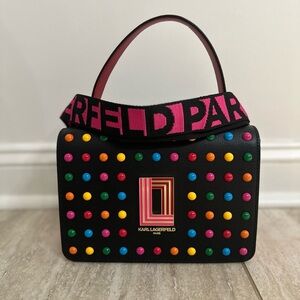Karl Lagerfeld Black Bag with Colorful Studs